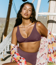 The Mila Bikini Top - Eco Nylon - Mink