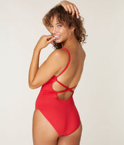 The Jetties One Piece - Eco Nylon - Cherry Red - Long Torso