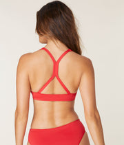 The Marina Bikini Top - Eco Nylon - Cherry Red