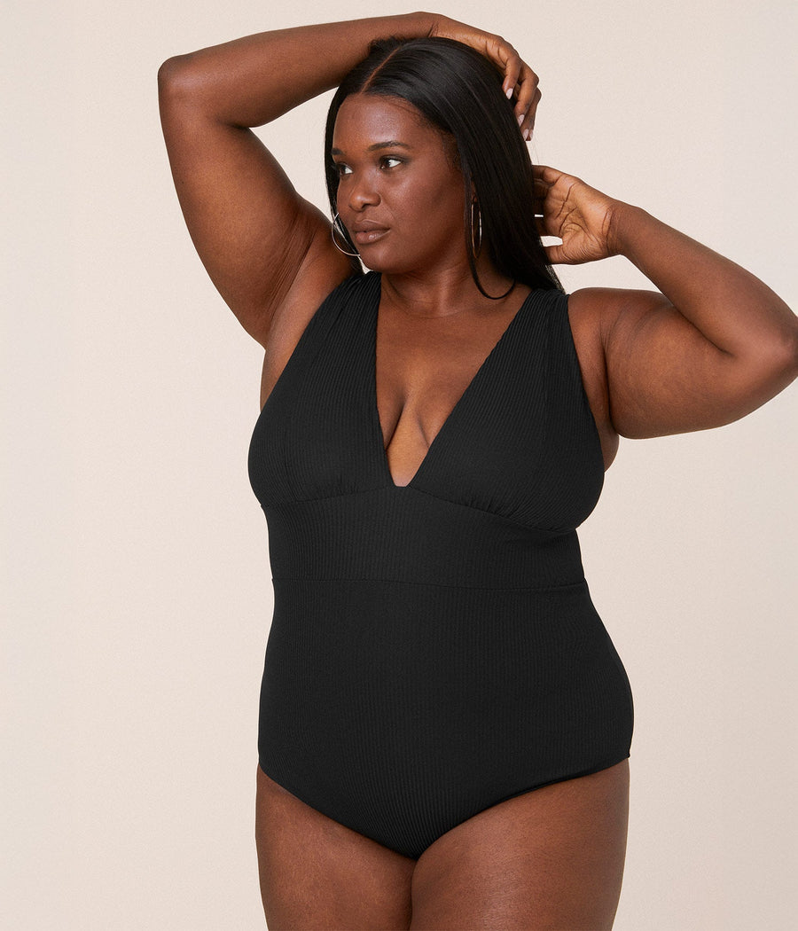 The Mykonos One Piece - Eco Ribbed - Black - Classic