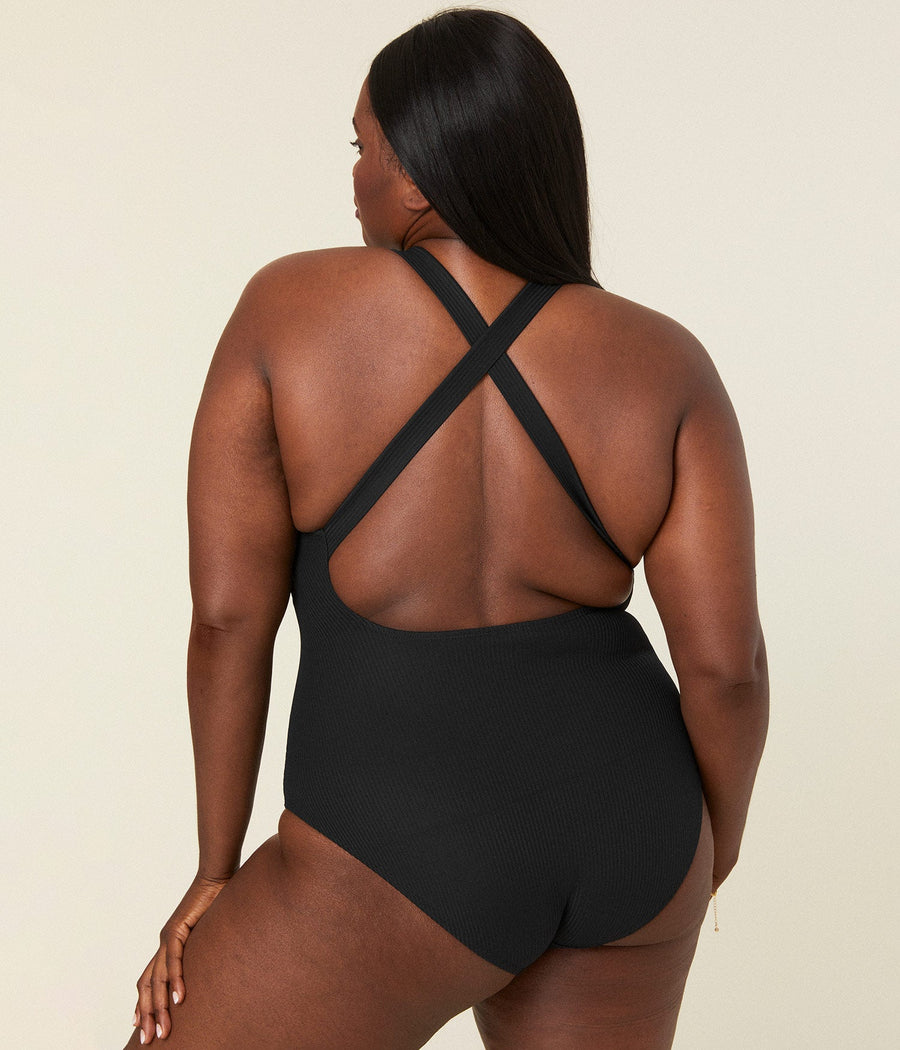 The Tulum One Piece - Ribbed - Black - Classic