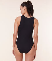 The Malibu One Piece - Eco Ribbed - Black - Long Torso