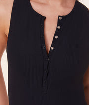 The Malibu One Piece - Eco Ribbed - Black - Long Torso