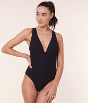 The Mykonos One Piece - Ribbed - Black - Long Torso
