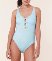 The Mana One Piece - Satin - Powder Ditsy Bloom - Long Torso