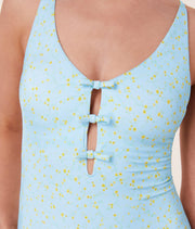 The Mana One Piece - Satin - Powder Ditsy Bloom - Long Torso
