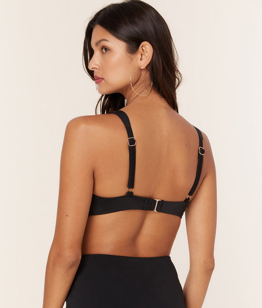 The Dalia Bikini Top - Eco Nylon - Black
