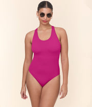 The Tulum One Piece - Eco Nylon - Fuchsia - Long Torso