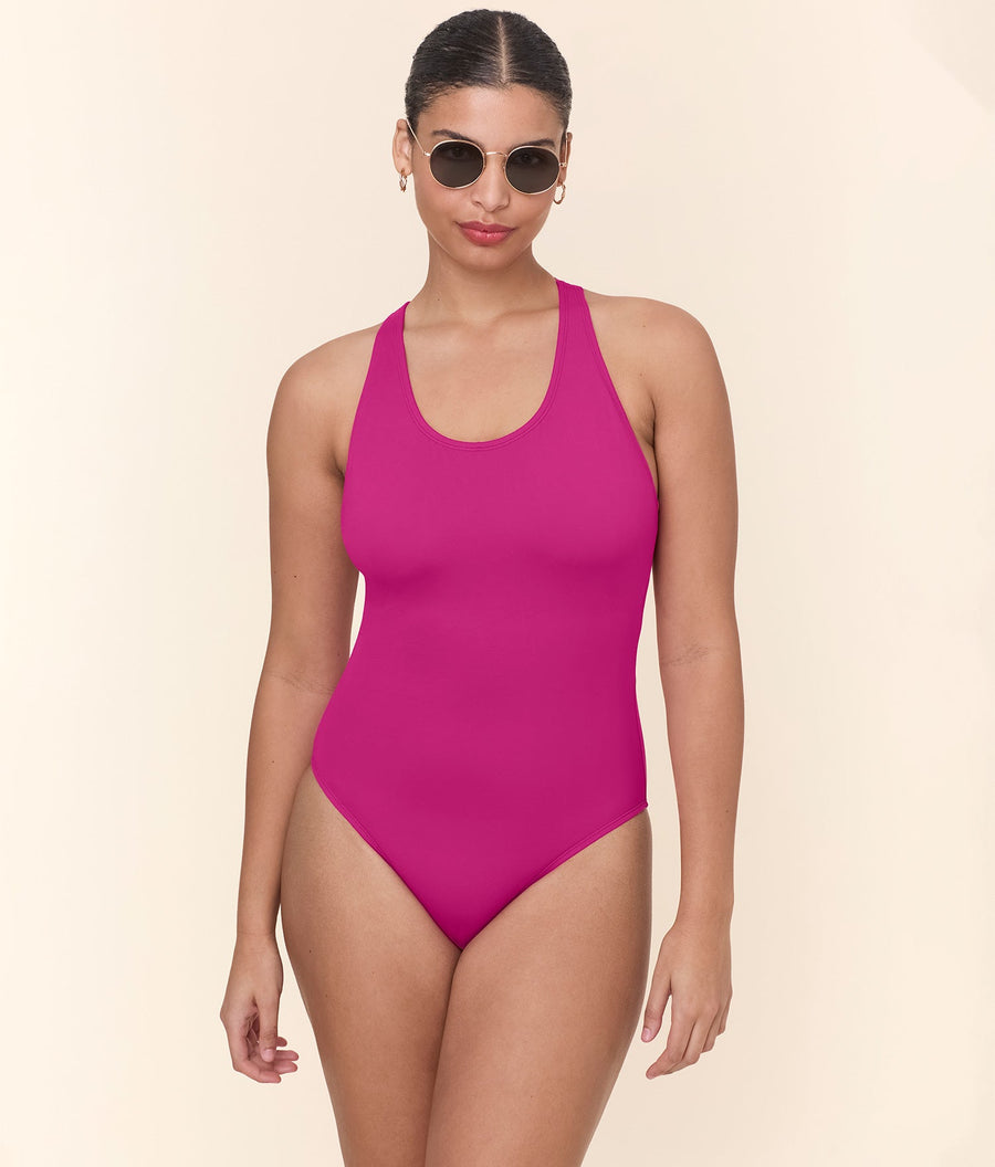 The Tulum One Piece - Eco Nylon - Fuchsia - Long Torso