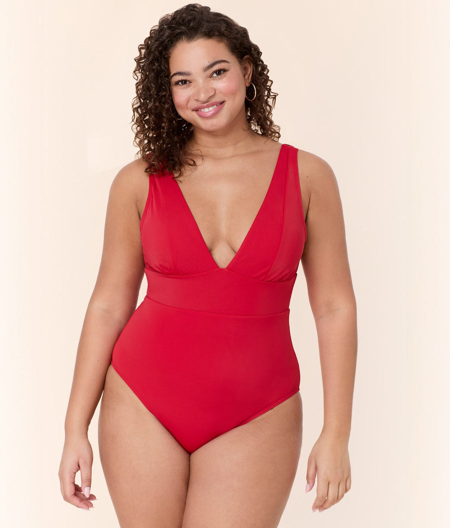 The Mykonos One Piece - Eco Nylon - Cherry Red - Classic