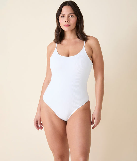The Amalfi One Piece - Eco Ribbed - White - Classic
