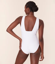 The Mykonos One Piece - Ribbed - White - Long Torso