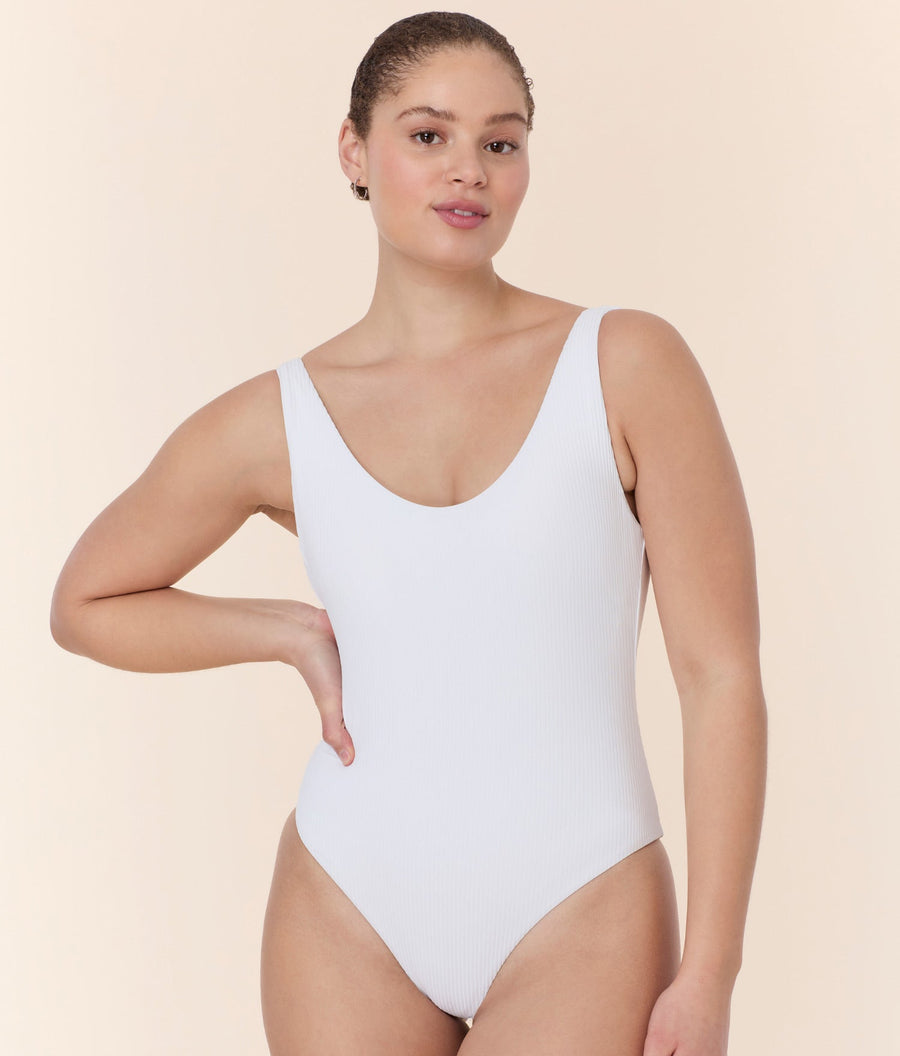 The Ibiza One Piece - Eco Ribbed - White - Classic
