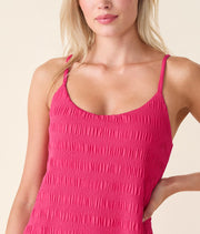 The Amalfi Swim Dress - Smocked - Bright Begonia - Classic