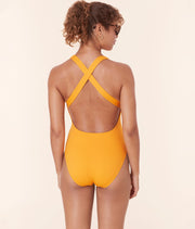 The Tulum One Piece - Wide Rib - Tangerine - Classic