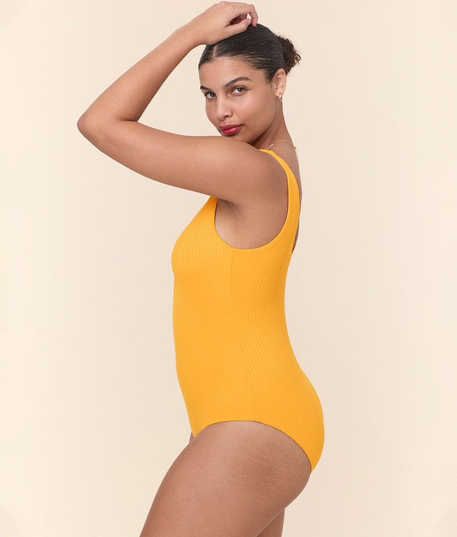 The Bonita One Piece - Wide Rib - Tangerine - Classic