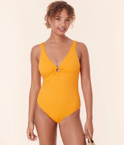 The Bonita One Piece - Wide Rib - Tangerine - Classic