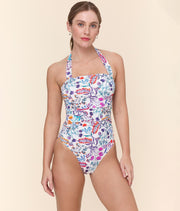The Aleta One Piece - Eco Nylon - Botanical Floral - Classic
