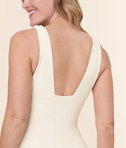 The Mykonos One Piece - Textured Weave - Gardenia - Long Torso
