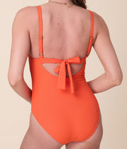The Honolulu One Piece - Eco Ribbed - Vermillion - Long Torso