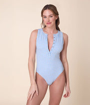 The Malibu One Piece - Crinkle Gingham - Sky Gingham - Classic
