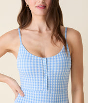 The Snap One Piece - Crinkle Gingham - Sky Gingham - Classic