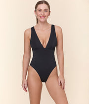The Mykonos One Piece - Flat - Black - Classic - Cheeky