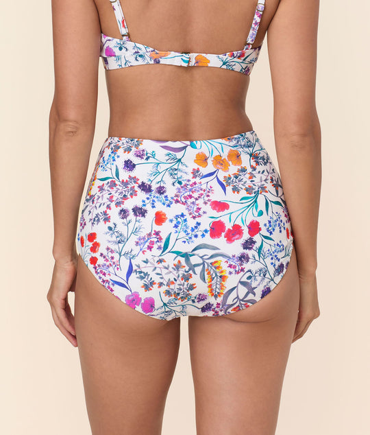 The Super High Waist Bikini Bottom - Eco Nylon - Botanical Floral