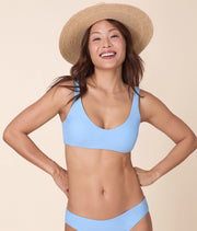 The Delray Bikini Top - Eco Nylon - Sky