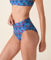 The High Rise Bikini Bottom - Eco Nylon - Blue Dandelion