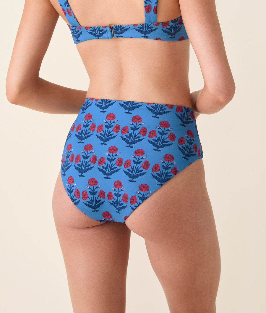 The High Rise Bikini Bottom - Eco Nylon - Blue Dandelion