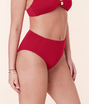 The High Rise Bikini Bottom - Eco Nylon - Garnet