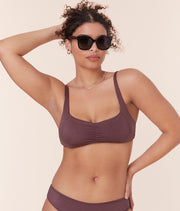 The Nadi Bikini Top - Satin - Licorice