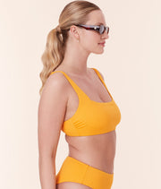 The Rye Bikini Top - Wide Rib - Tangerine