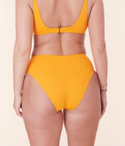 The 90s High Waist Bikini Bottom - Wide Rib - Tangerine