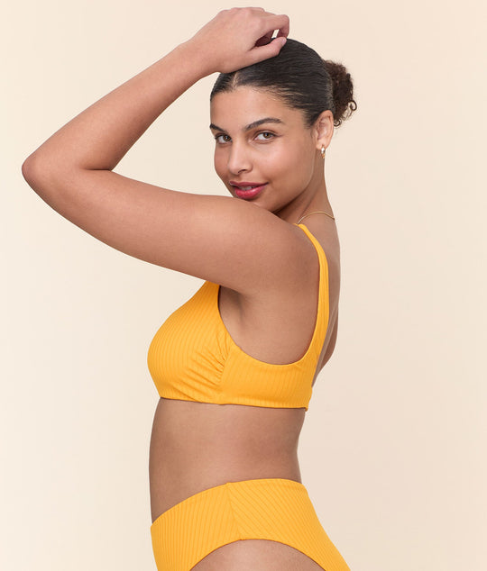 The Rye Bikini Top - Wide Rib - Tangerine