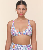 The Mila Bikini Top - Eco Nylon - Botanical Floral