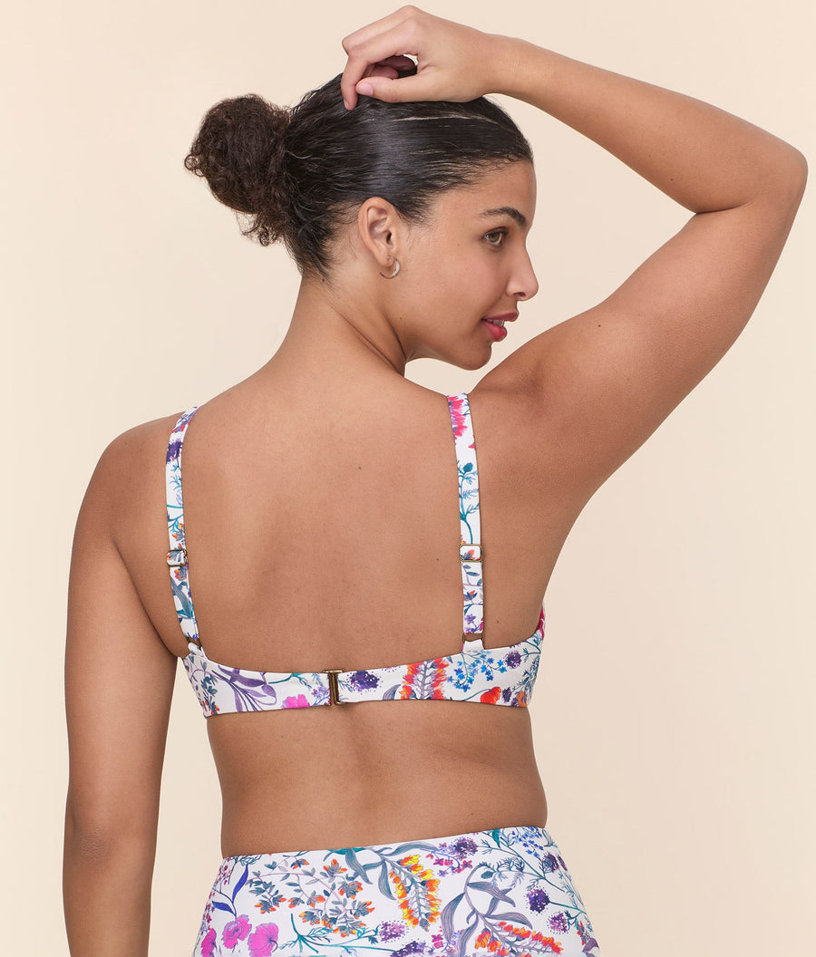 The Mila Bikini Top - Eco Nylon - Botanical Floral