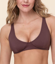 The Mila Bikini Top - Eco Nylon - Mink