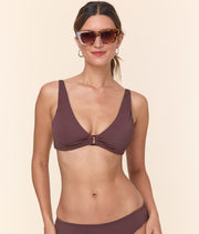 The Nora Bikini Top - Eco Nylon - Mink