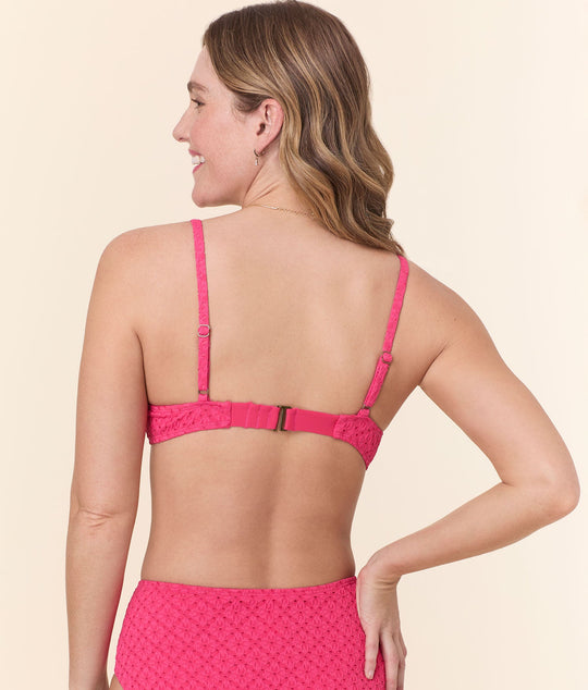 The Bermuda Bikini Top - Eyelet - Begonia