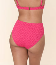 The High Waist Bikini Bottom - Eyelet - Begonia