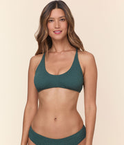 The Valencia Bikini Top - Textured Weave - Seaweed