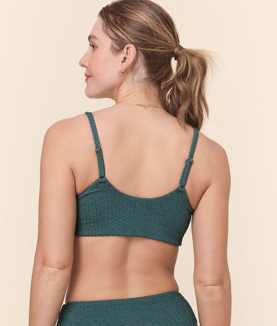The Maui Bikini Top - Textured Weave - Seaweed