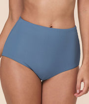 The Super High Waist Bikini Bottom - Eco Ribbed - Slate