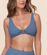 The Nora Bikini Top - Eco Ribbed - Slate