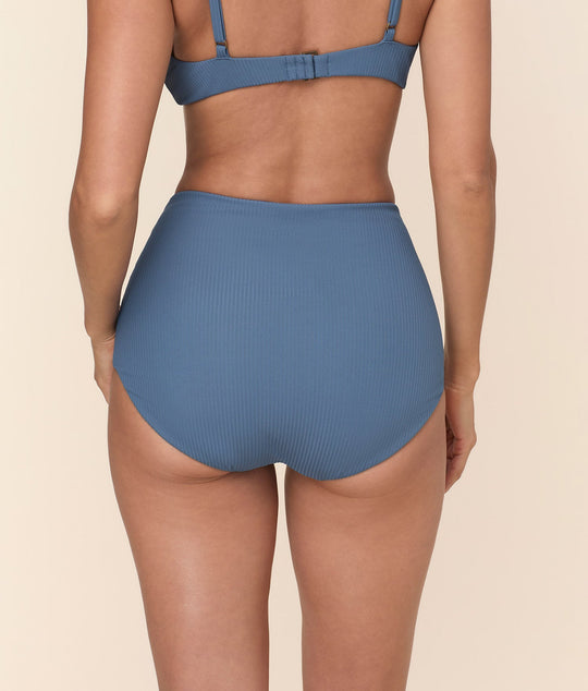 The Super High Waist Bikini Bottom - Eco Ribbed - Slate