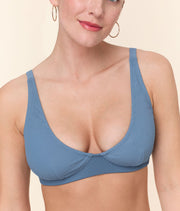 The Mila Bikini Top - Eco Ribbed - Slate