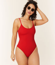 The Amalfi One Piece - Eco Nylon - Cherry Red - Long Torso
