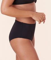 The High Waist Bikini Bottom - Eco Nylon - Black